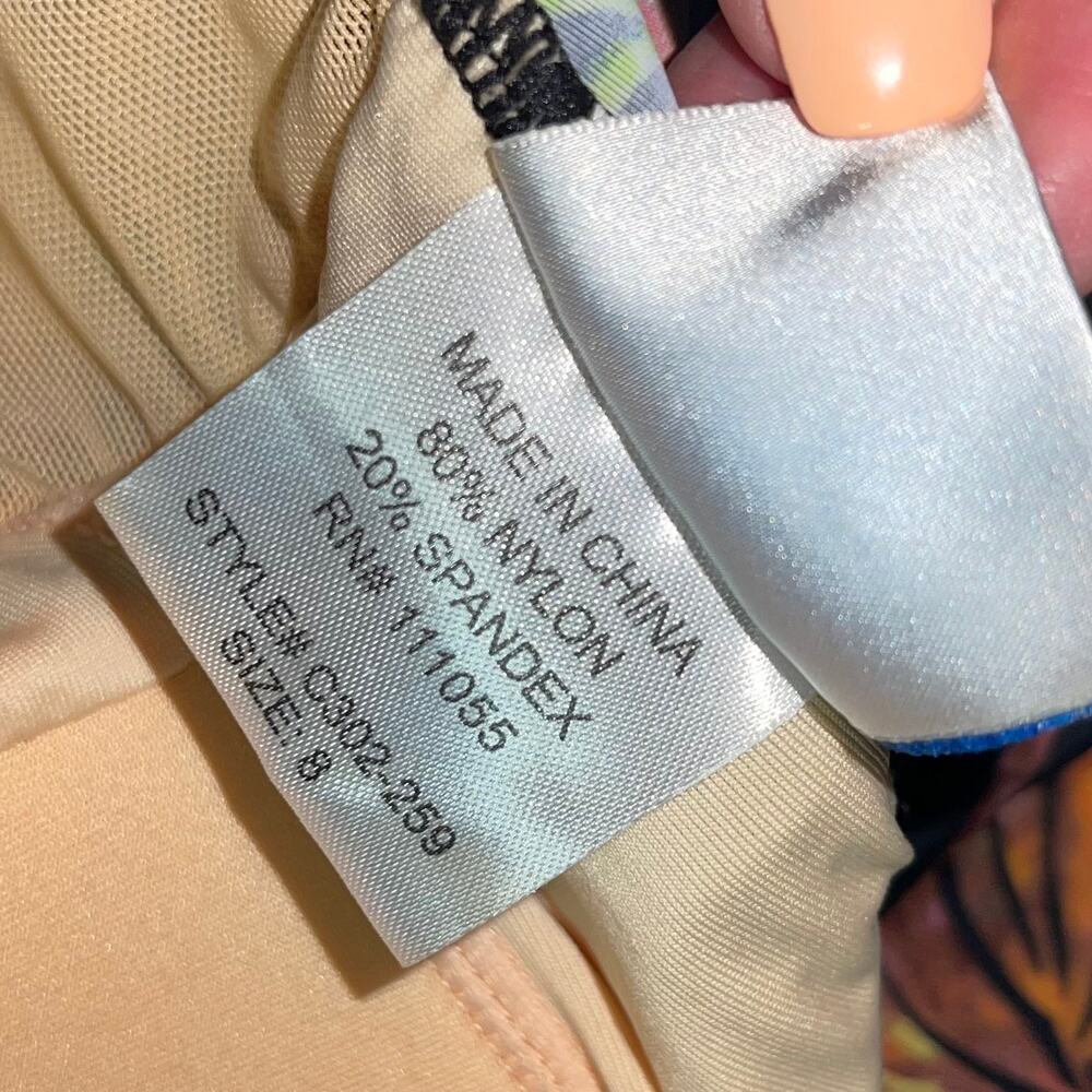 Ceeb One Piece Swimsuit Skirt Palm Leaf Tummy Control - Picture 9 of 10